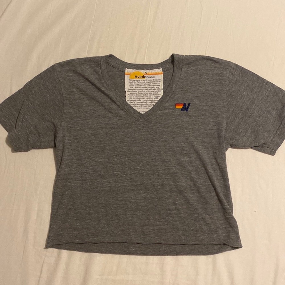 Aviator Nation Cropped Boyfriend Tee